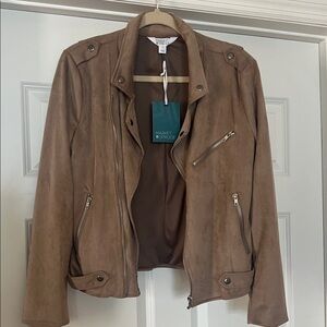 Market & Spruce Tan Leather Jacket NEW WITH TAGS
